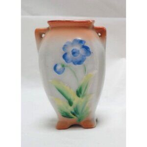 Vintage Hand-Painted Floral 2.5" Mini Porcelain Vase With Handles Made in Japan